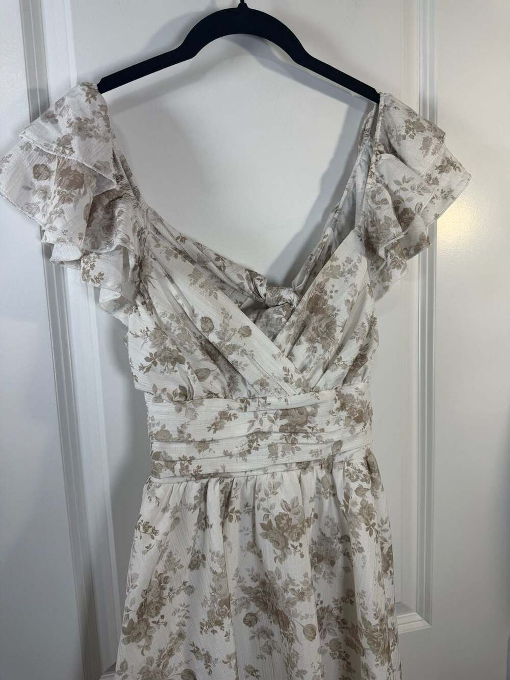 Altar'd State Floral Ruffle Tie-Back Mini Dress - Picture 3 of 6